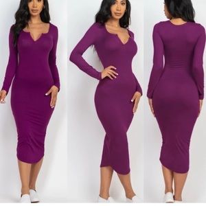 Purple midi bodycon dress NIP